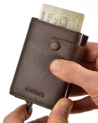 Healy Leather & RFID Safe Metal Card Holder