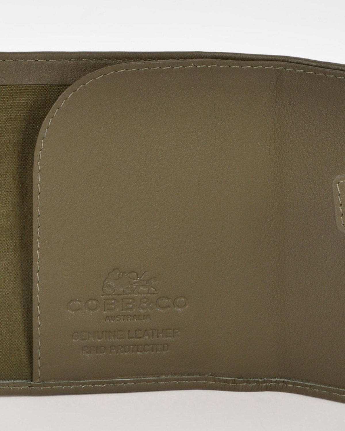 Healy Leather & RFID Safe Metal Card Holder - Olive