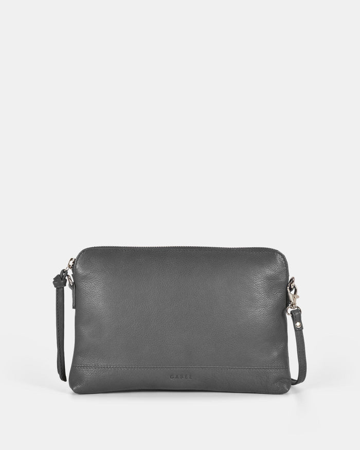 Holly Leather Crossbody Purse 2 in 1 - Grey