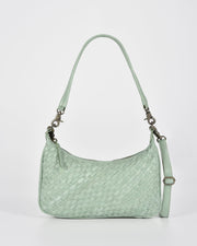 Hughes Woven Leather Shoulder Bag - Sea