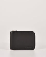 Hunter RFID Men's Zip Around Leather Wallet - Black