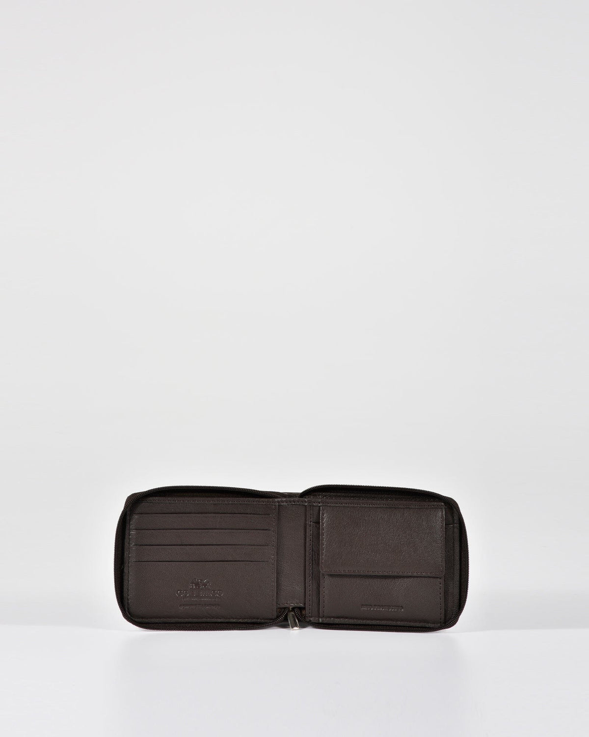 Hunter RFID Men's Zip Around Leather Wallet - Brown