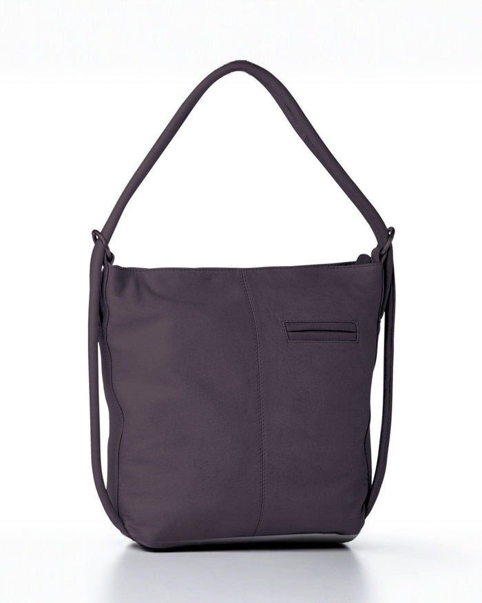 Indiana Leather Convertible Handbag Backpack - Large - Purple