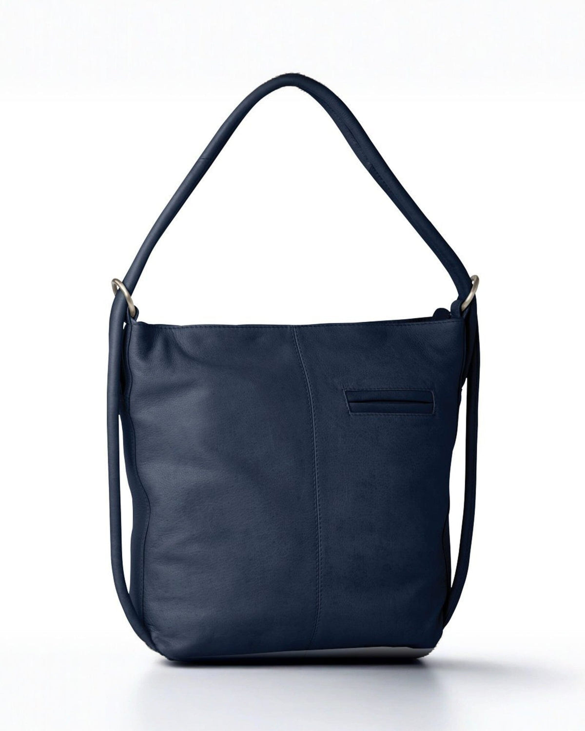 Indiana Mini Leather Convertible Handbag Backpack - Navy