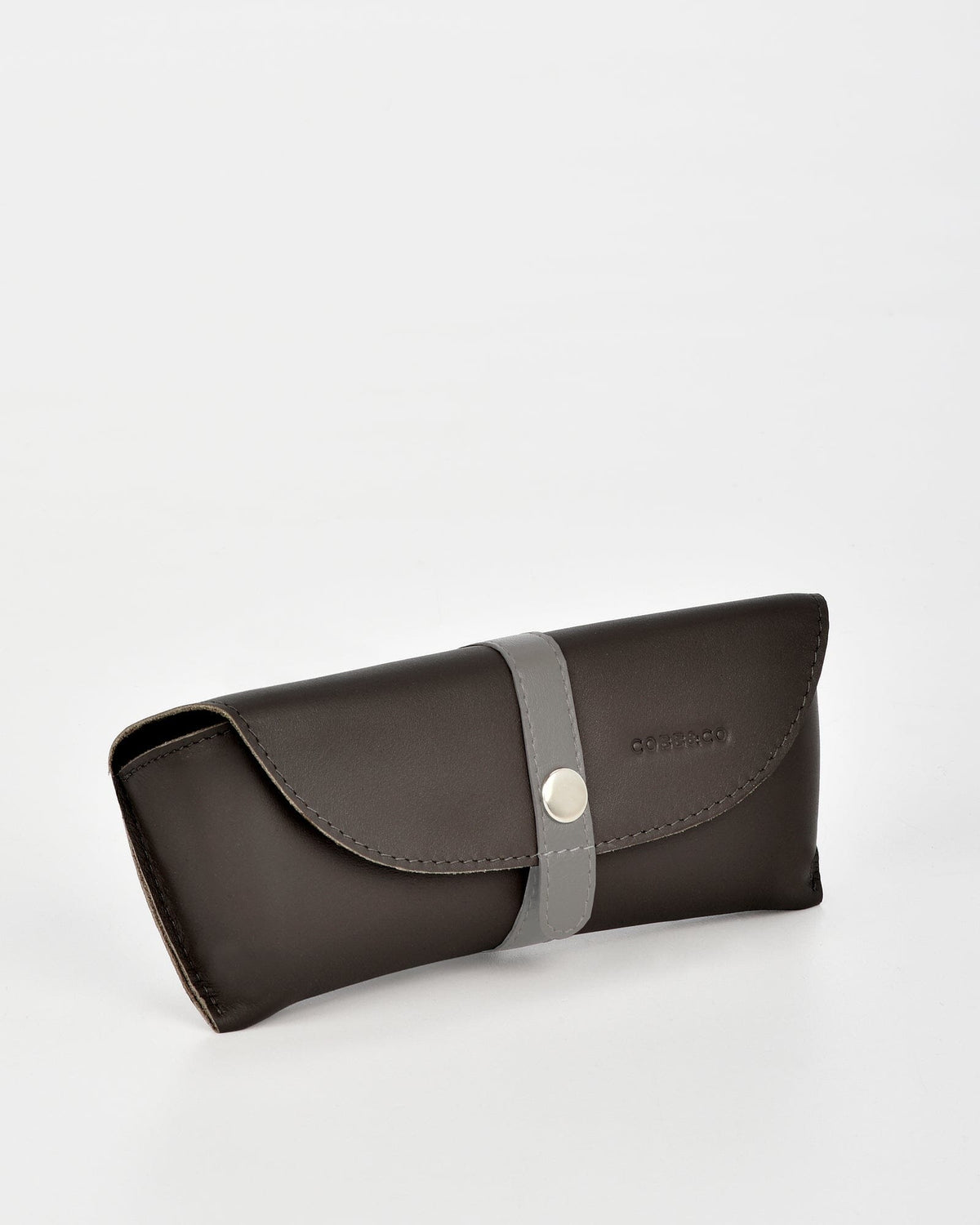 Iris Soft Leather Two Tone Glasses Case - Black