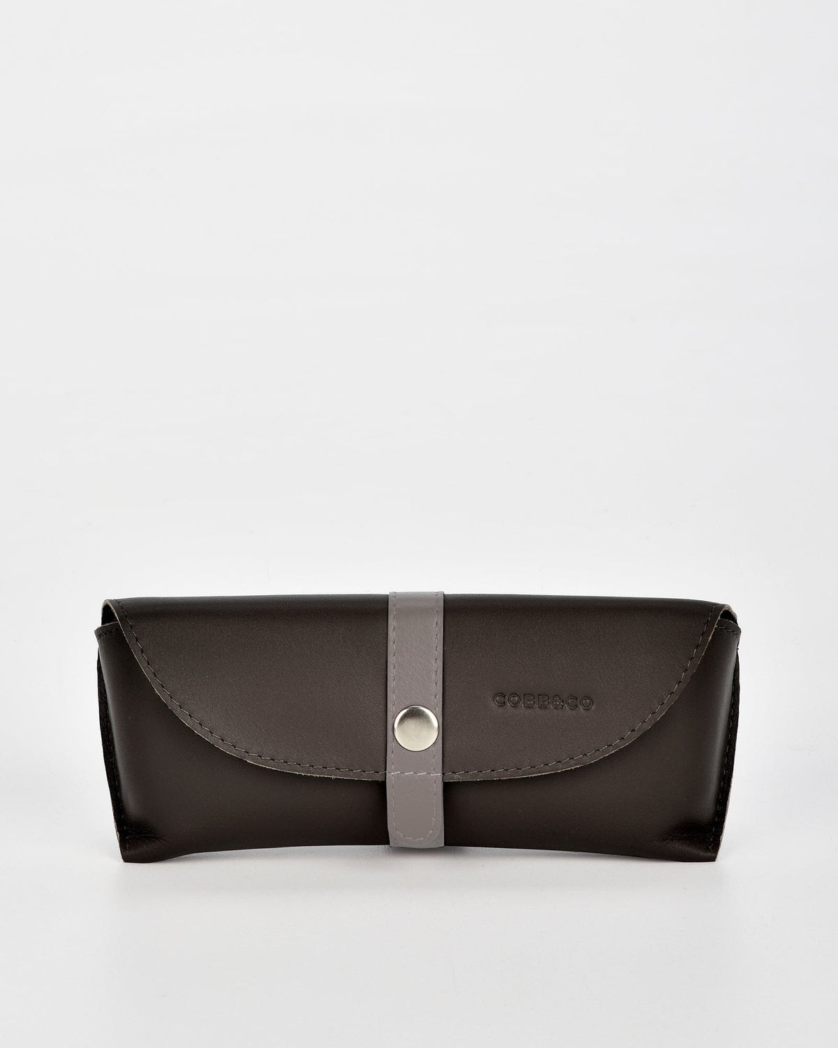 Iris Soft Leather Two Tone Glasses Case - Black