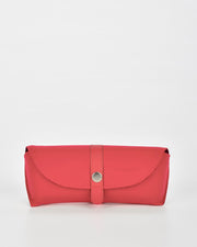 Iris Soft Leather Two Tone Glasses Case - Coral