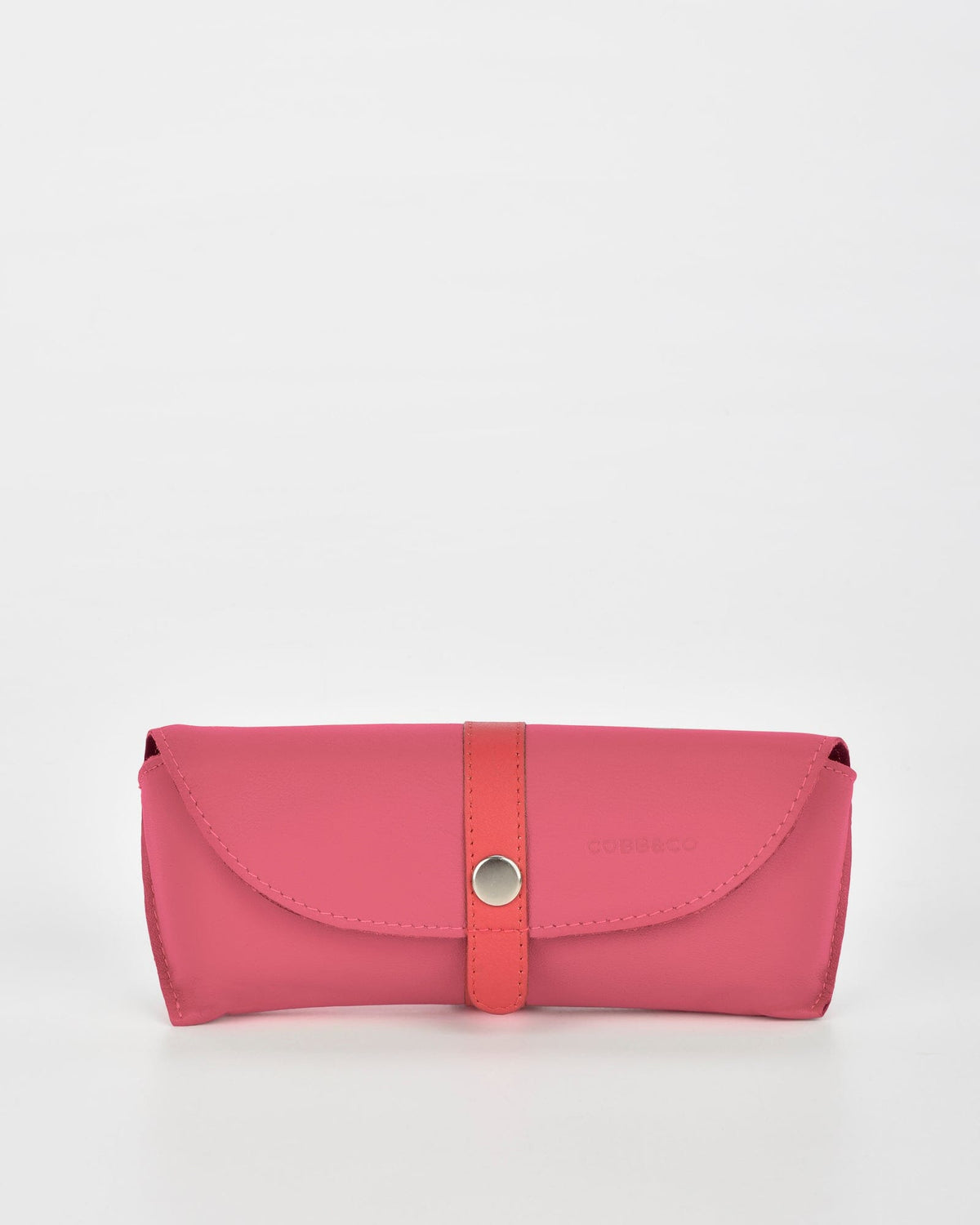 Iris Soft Leather Two Tone Glasses Case - Fuchsia