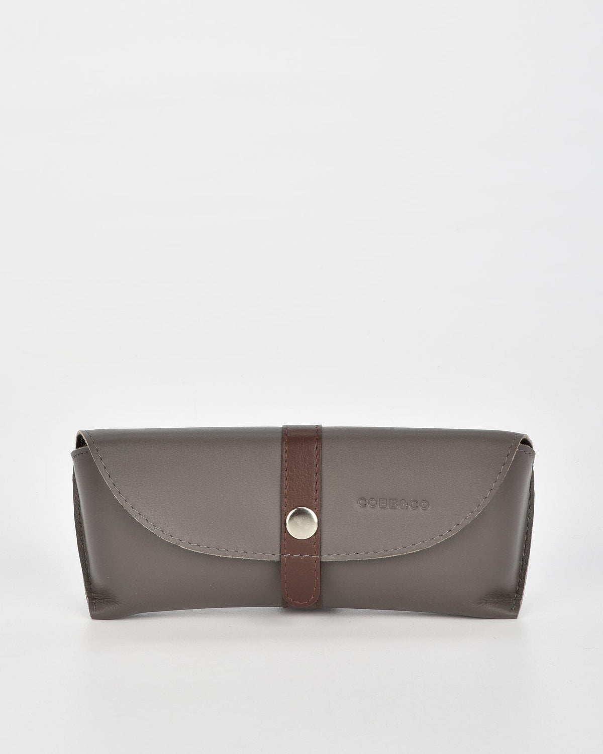 Iris Soft Leather Two Tone Glasses Case - Grey