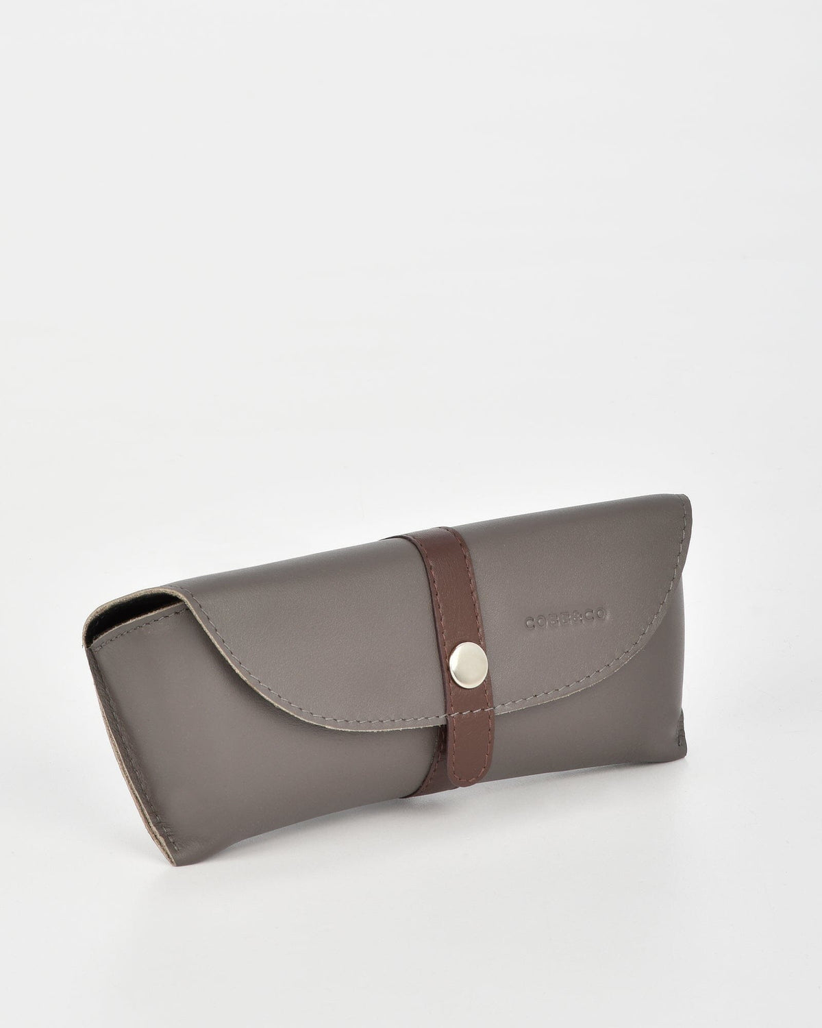 Iris Soft Leather Two Tone Glasses Case - Grey