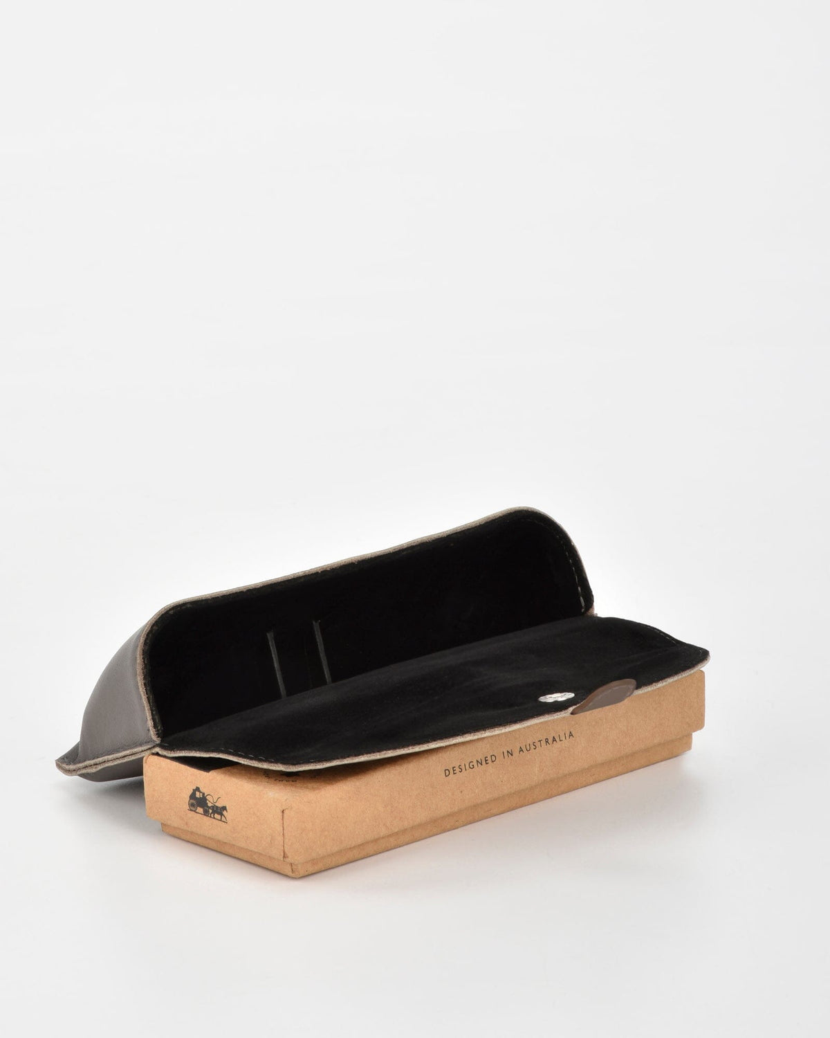 Iris Soft Leather Two Tone Glasses Case - Grey