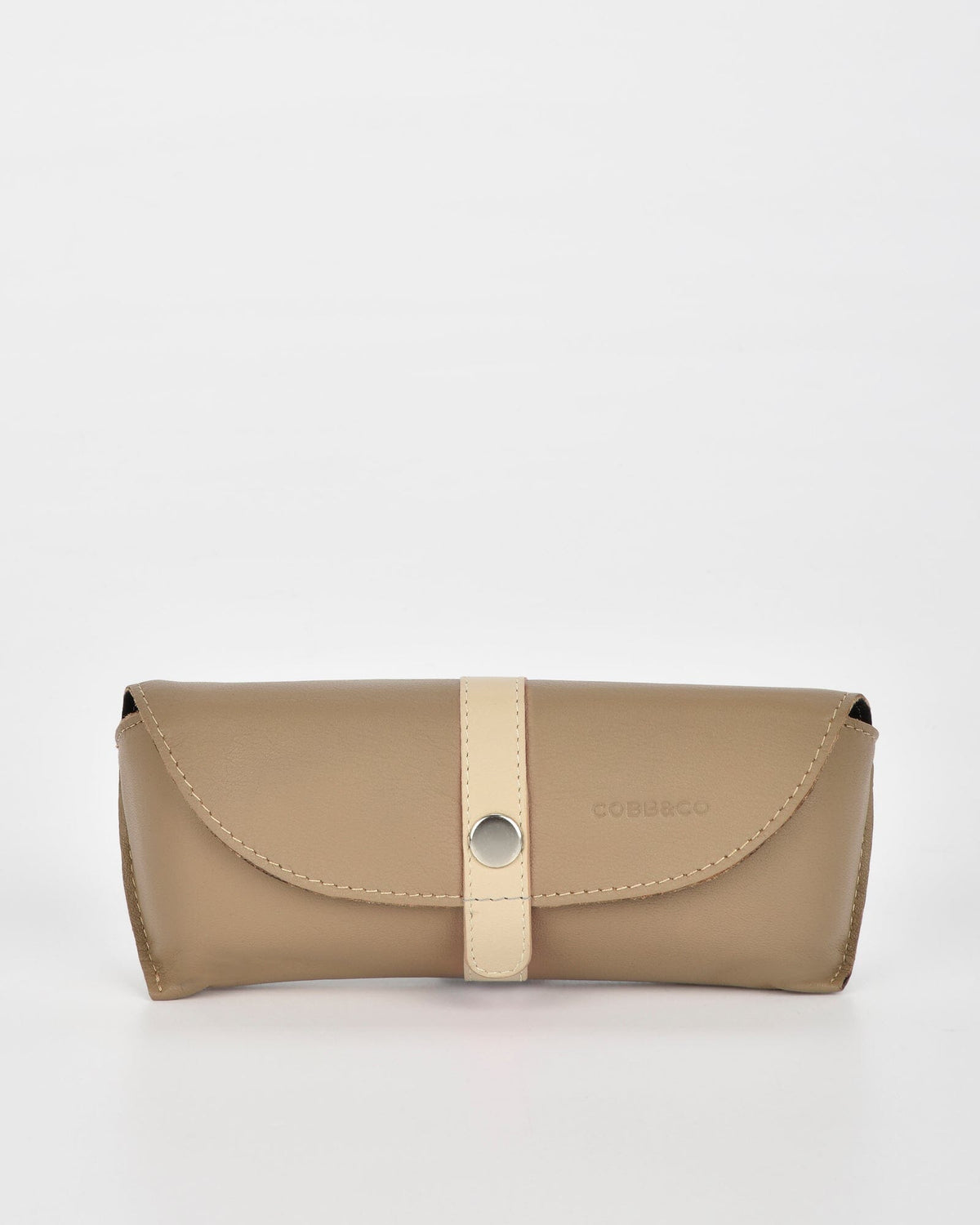 Iris Soft Leather Two Tone Glasses Case - Taupe