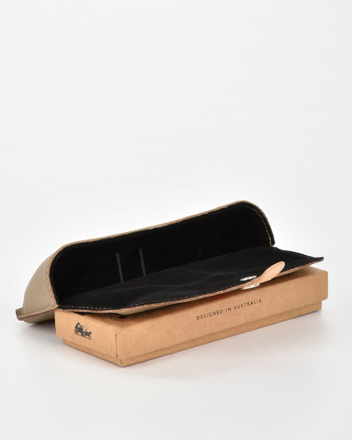Iris Soft Leather Two Tone Glasses Case - Taupe