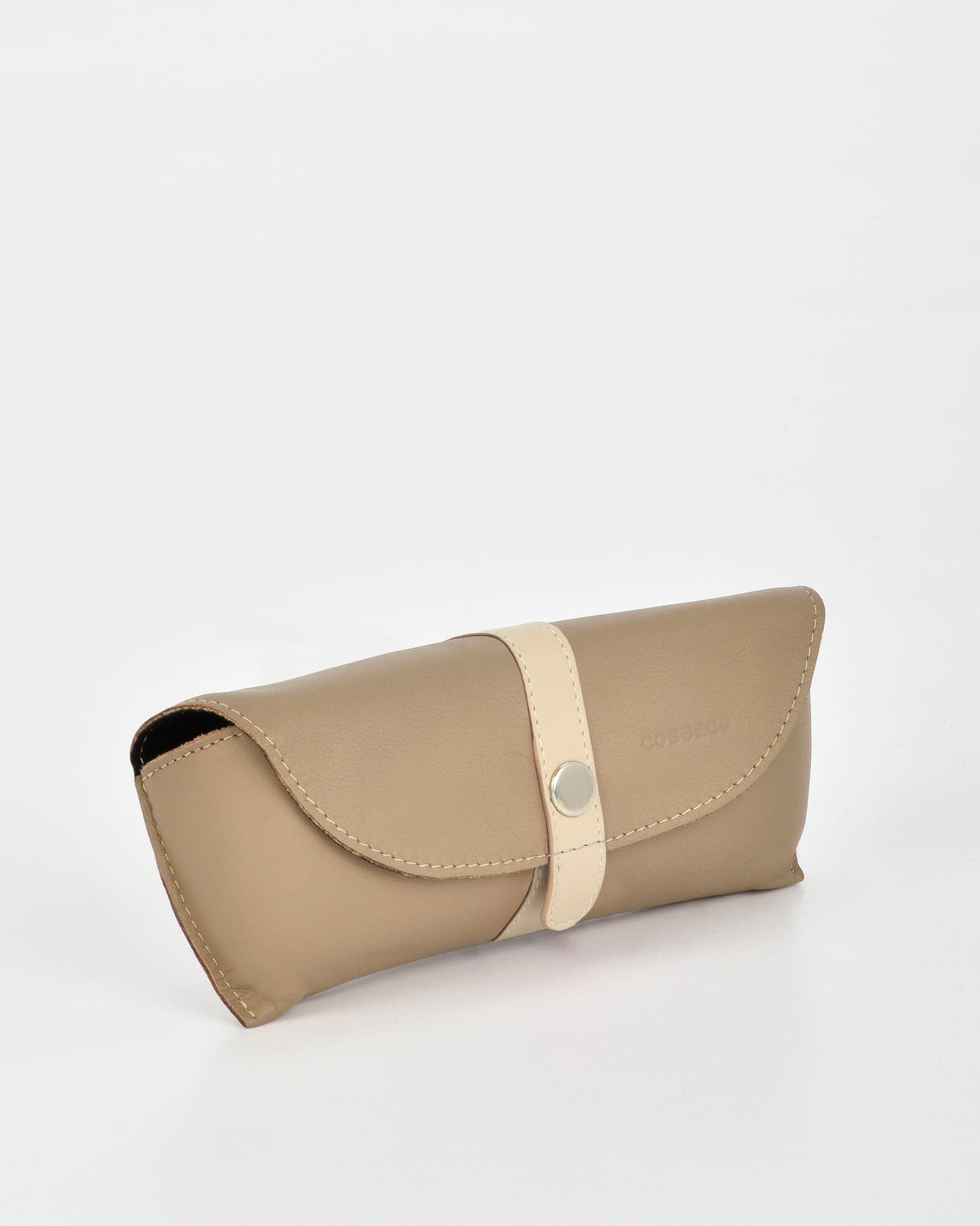 Iris Soft Leather Two Tone Glasses Case - Taupe