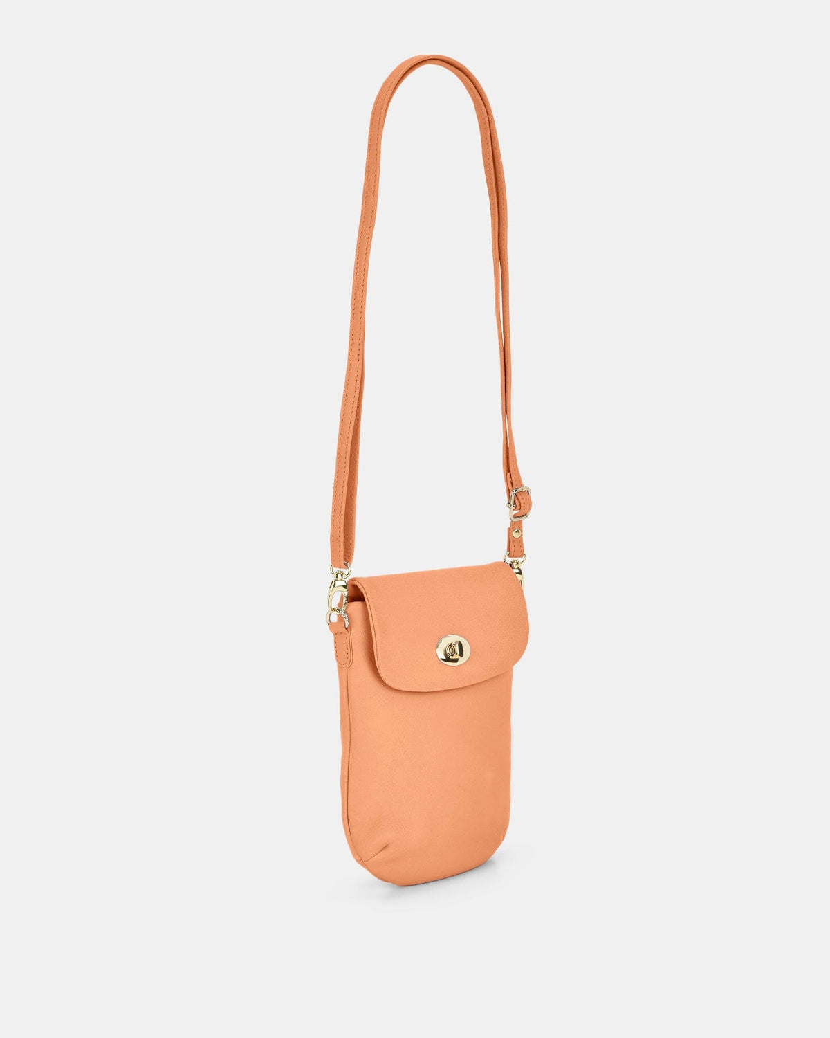 Janie Jnr Soft Leather Crossbody with Turnlock - Camel