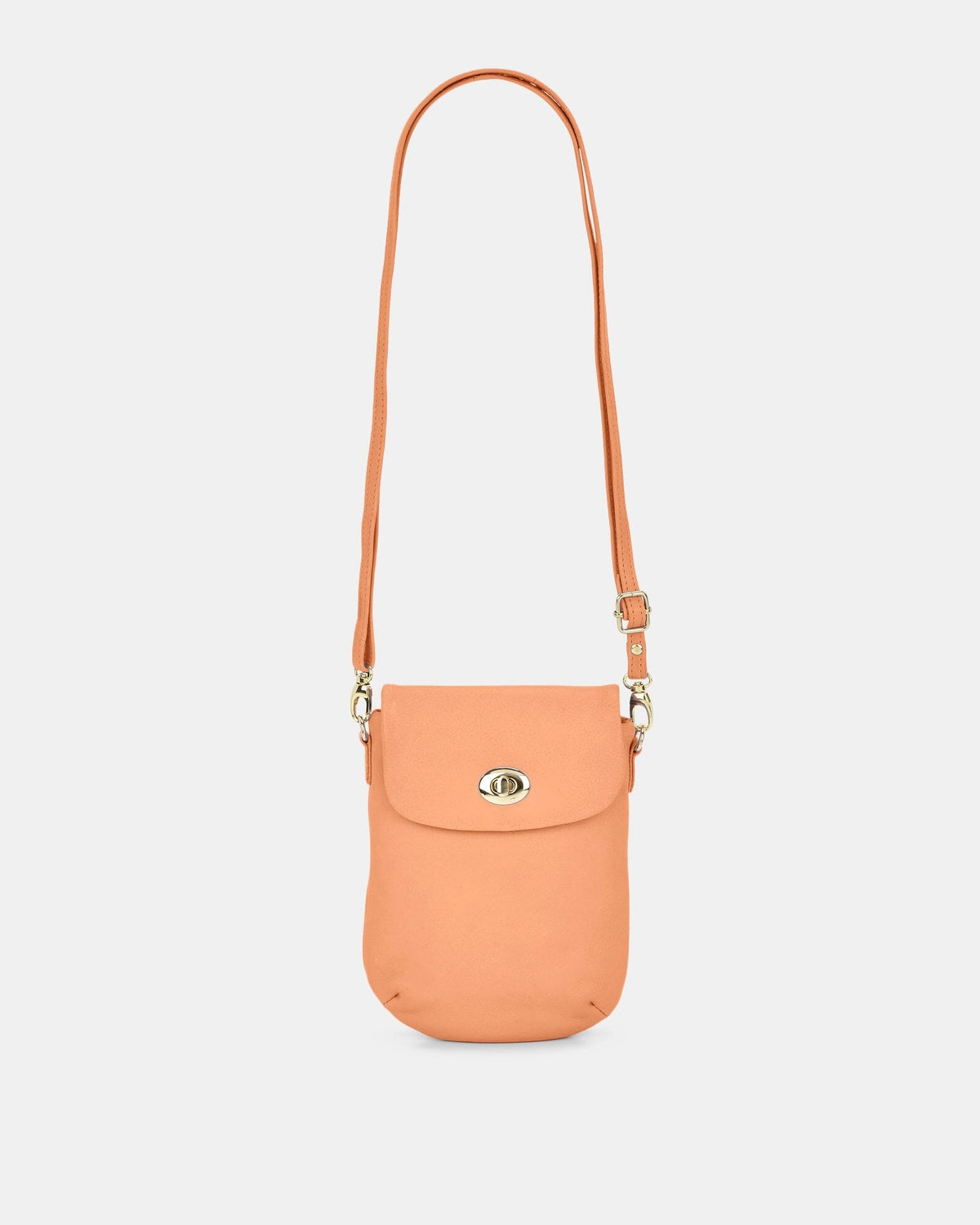 Janie Jnr Soft Leather Crossbody with Turnlock - Camel