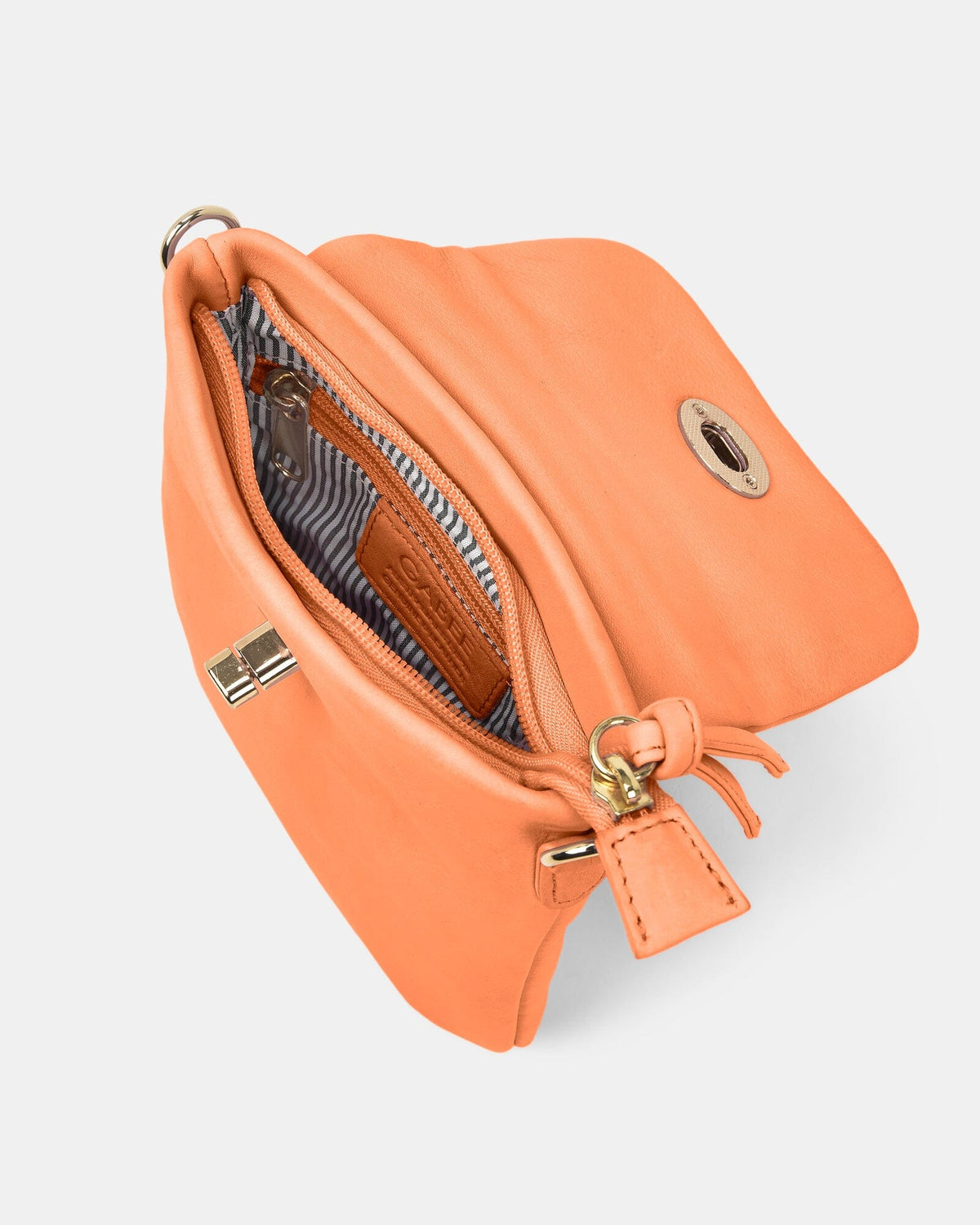 Janie Jnr Soft Leather Crossbody with Turnlock - Tan