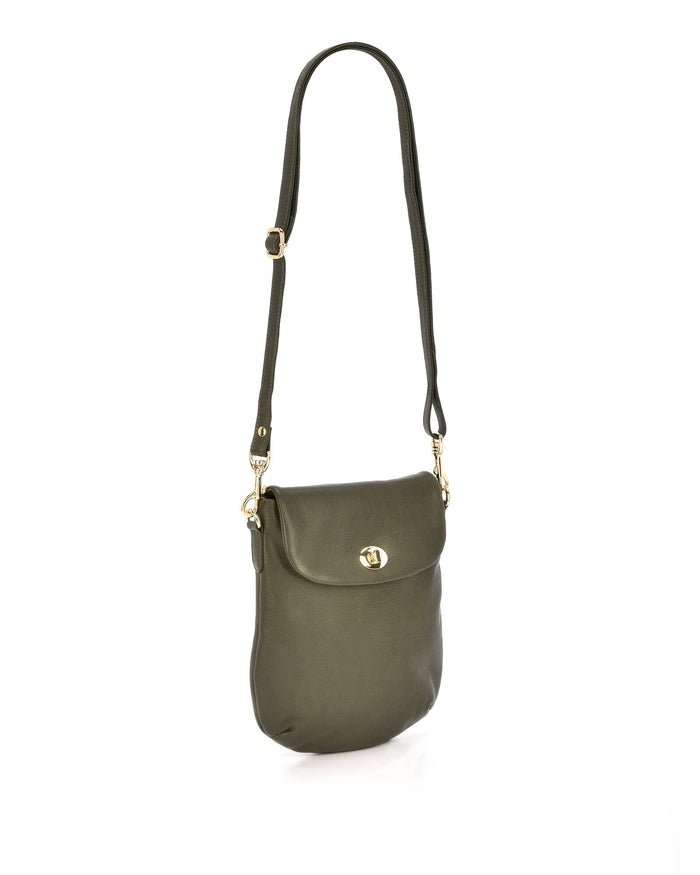 Janie Soft Leather Crossbody with Turnlock - Olive