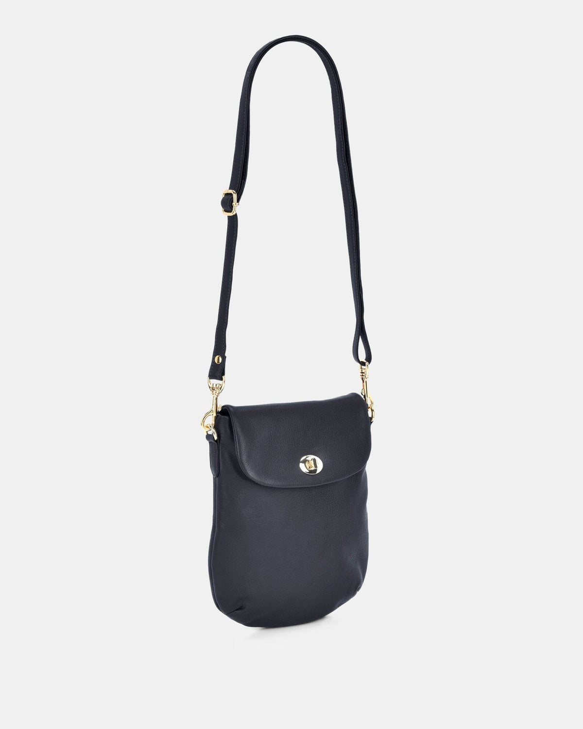Janie Soft Leather Crossbody with Turnlock - Navy