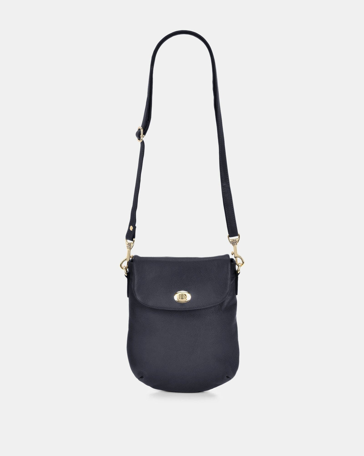 Janie Soft Leather Crossbody with Turnlock - Navy