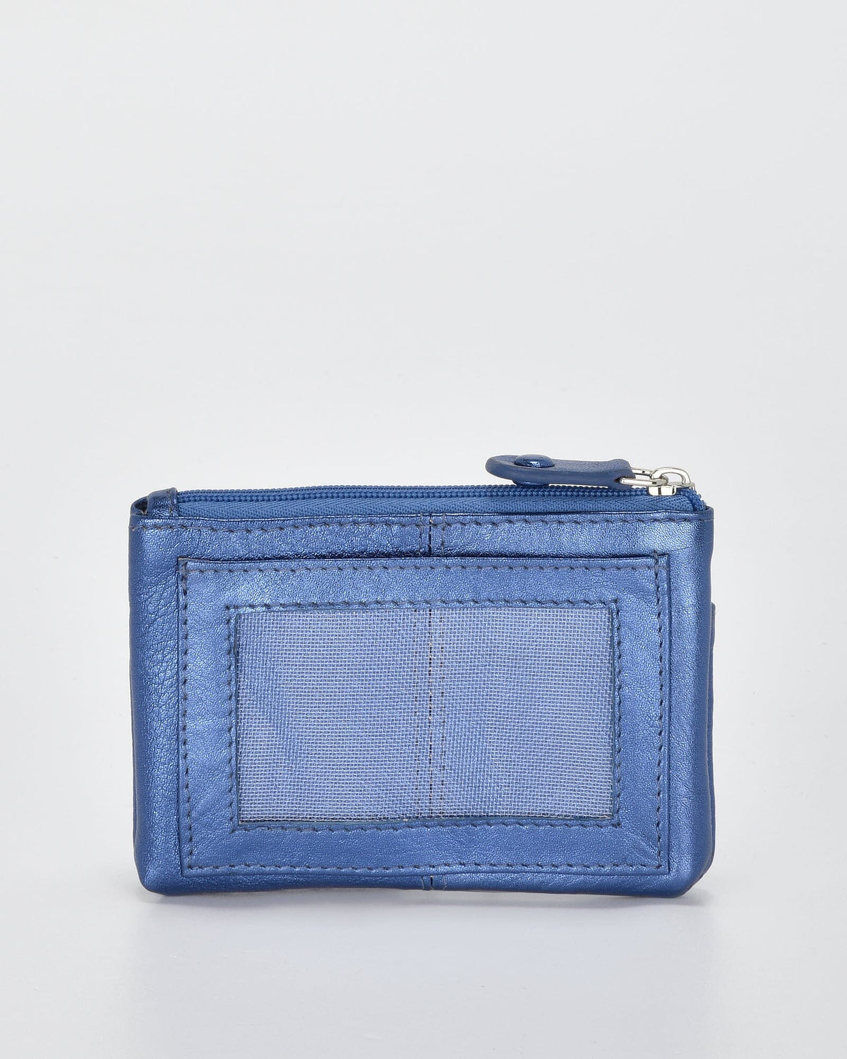 Jas Leather Coin Purse - Metallic Blue GABEE 