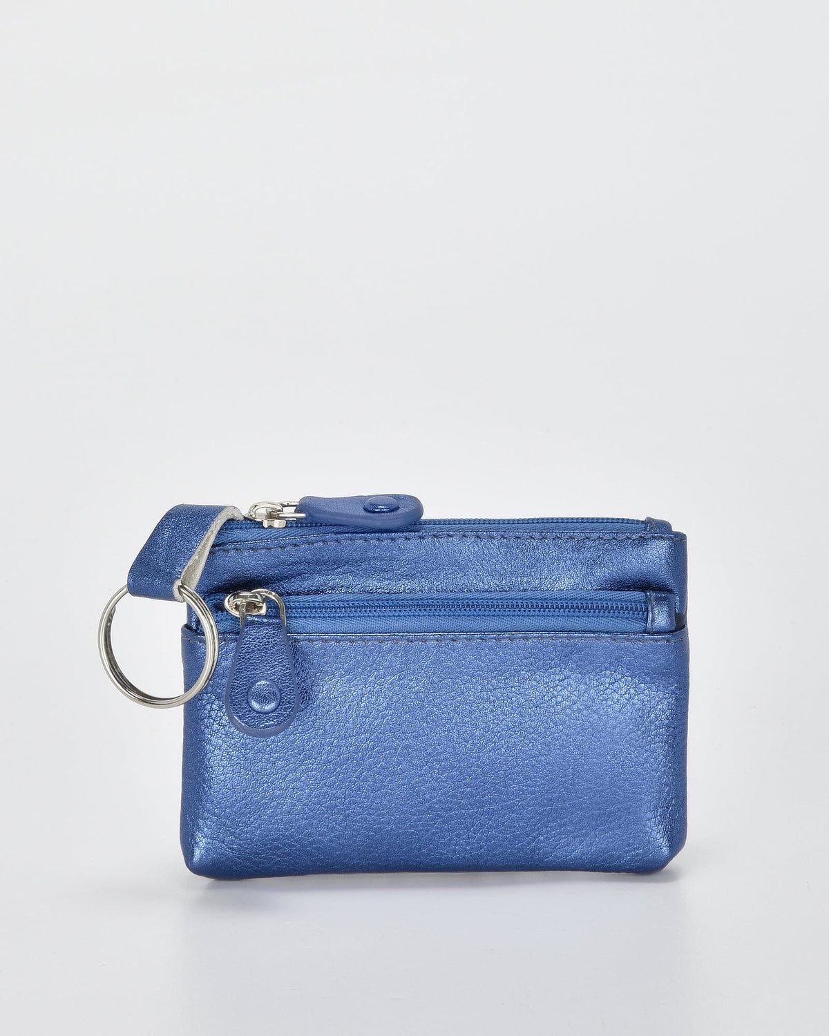 Jas Leather Coin Purse - Metallic Blue GABEE 