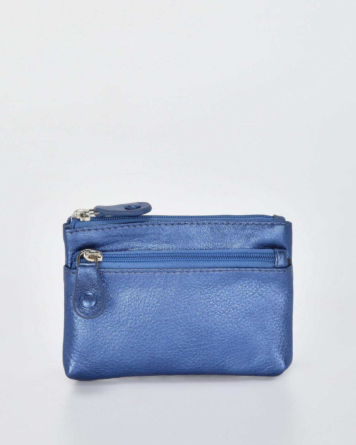 Jas Leather Coin Purse - Metallic Blue GABEE 