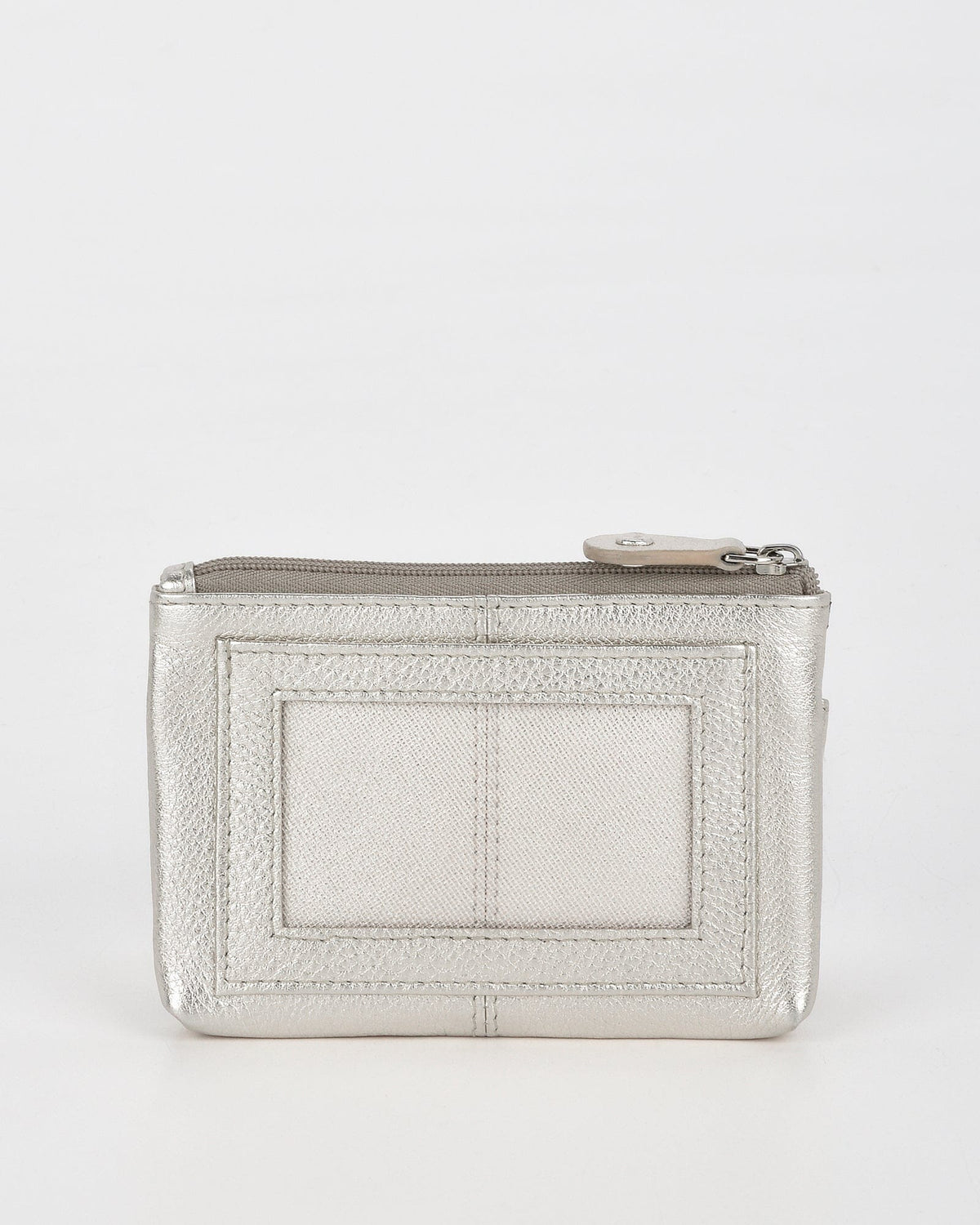 Jas Leather Coin Purse - Silver
