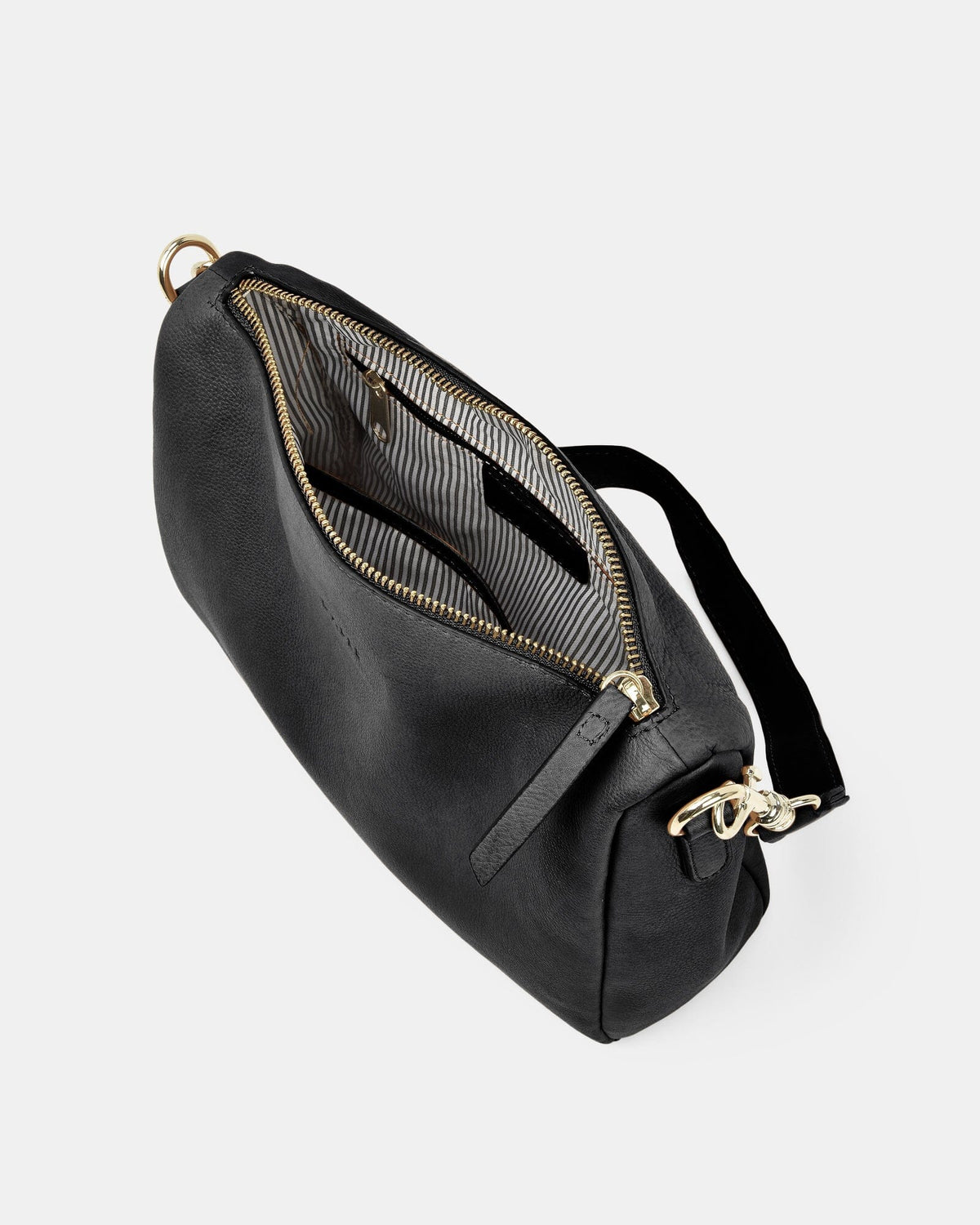 Jules Soft Leather Crossbody Shoulder Bag - Black