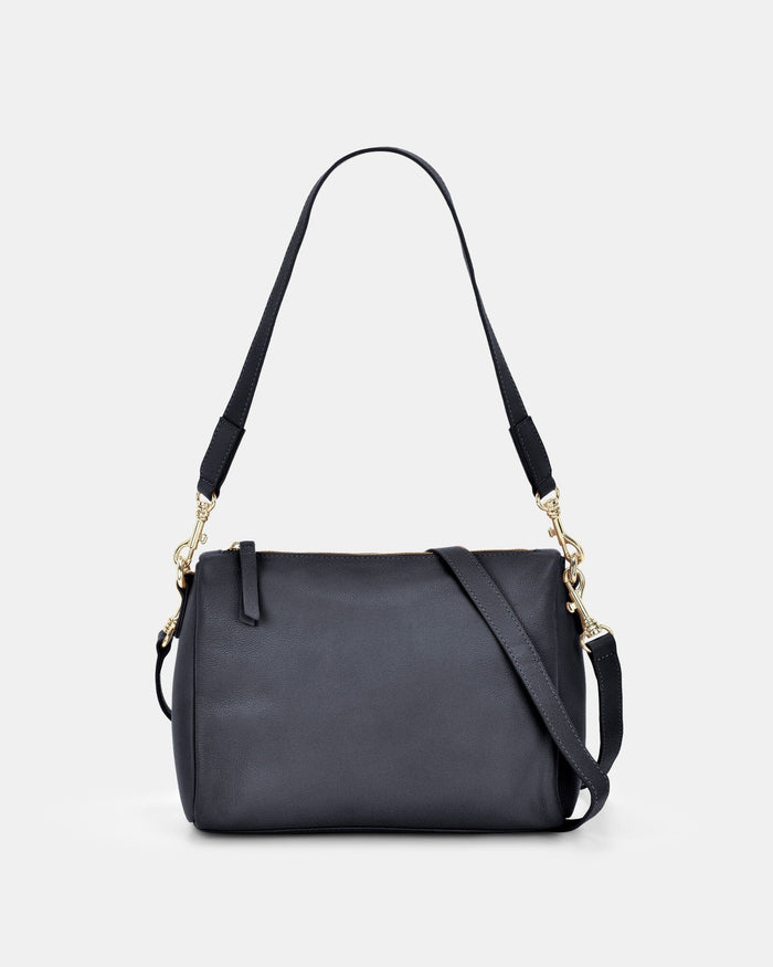 Jules Soft Leather Crossbody Shoulder Bag - Navy