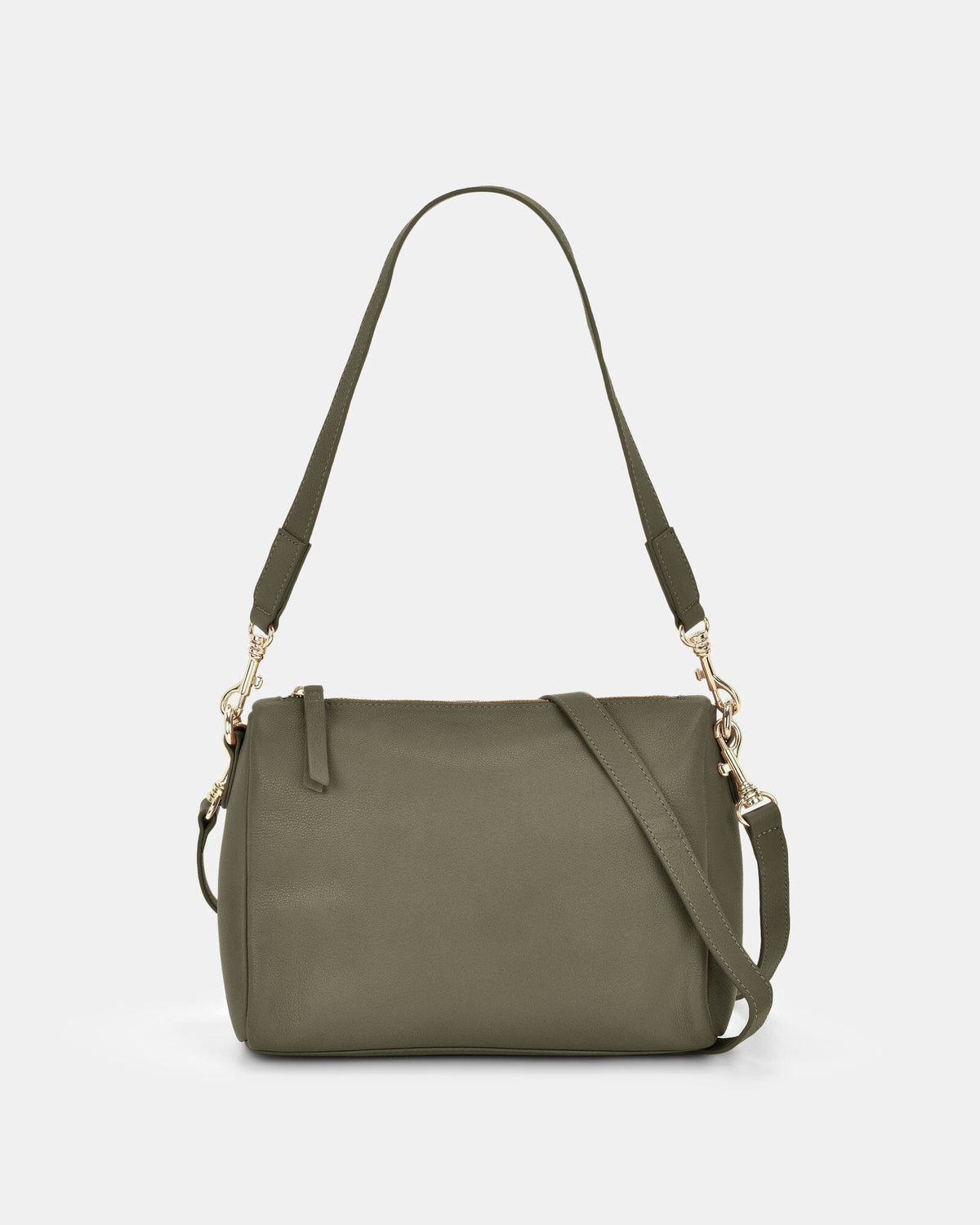 Jules Soft Leather Crossbody Shoulder Bag - Olive
