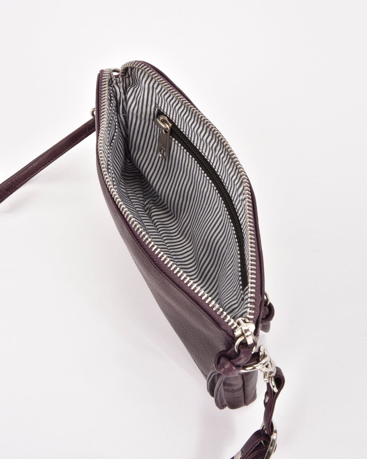 Kara Leather Crossbody Purse 2 in 1 - Aubergine