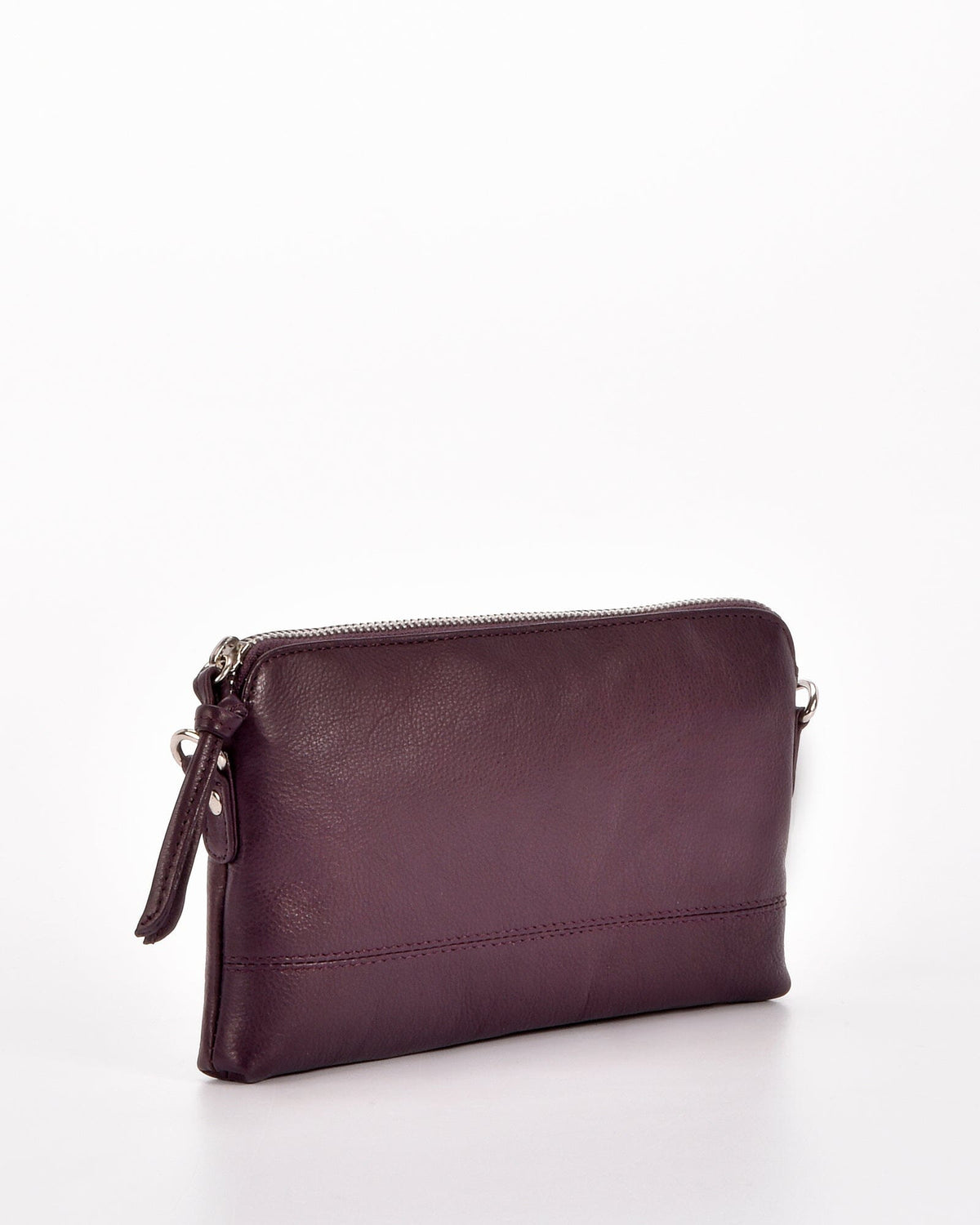 Kara Leather Crossbody Purse 2 in 1 - Aubergine