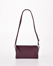 Kara Leather Crossbody Purse 2 in 1 - Aubergine