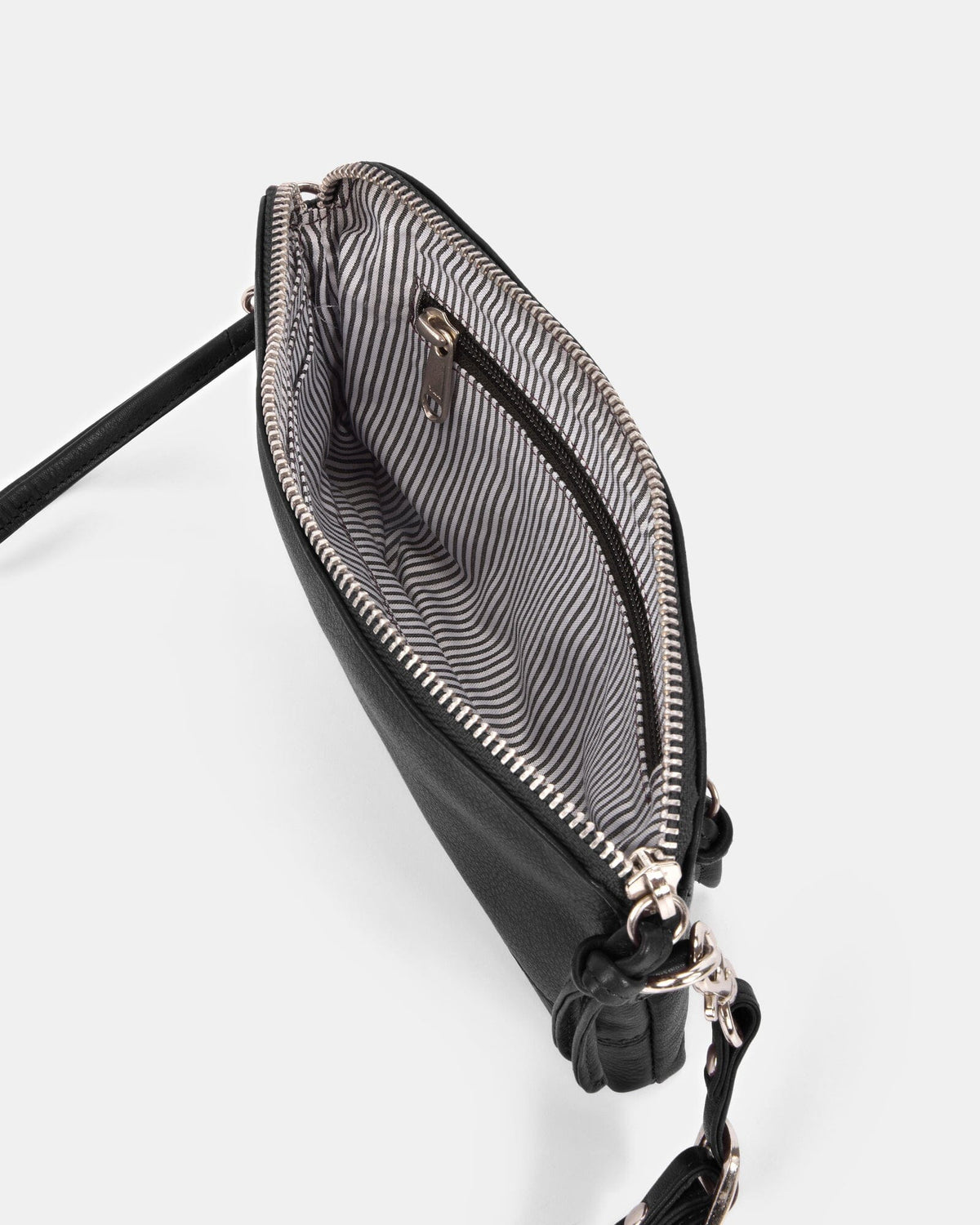 Kara Leather Crossbody Purse 2 in 1 - Black