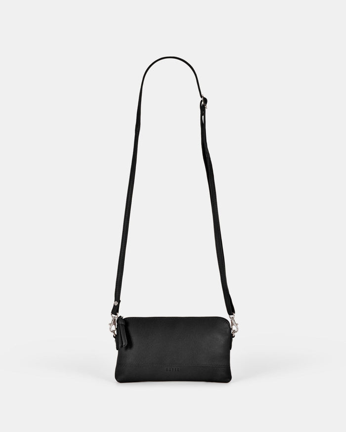 Kara Leather Crossbody Purse 2 in 1 - Black