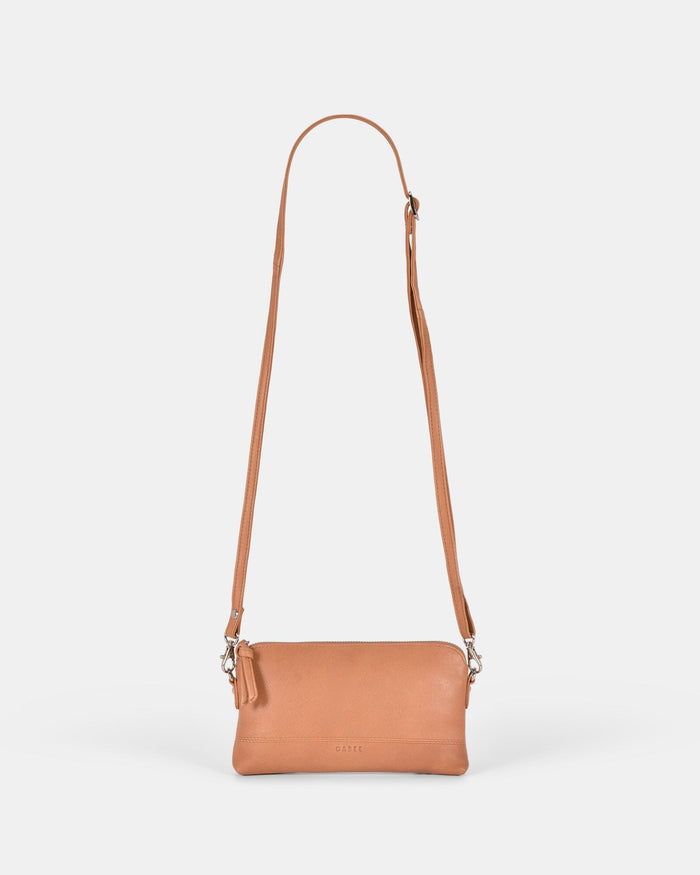 Kara Leather Crossbody Purse 2 in 1 - Camel