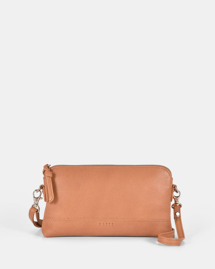 Kara Leather Crossbody Purse 2 in 1 - Camel