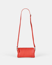 Kara Leather Crossbody Purse 2 in 1 - Coral