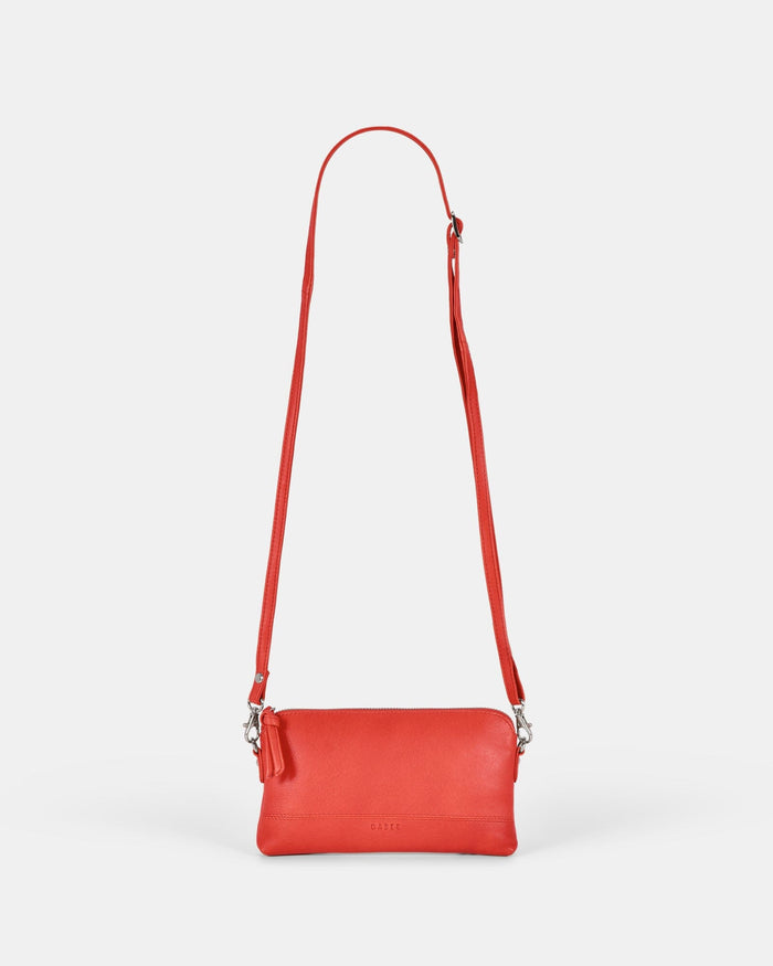 Kara Leather Crossbody Purse 2 in 1 - Coral