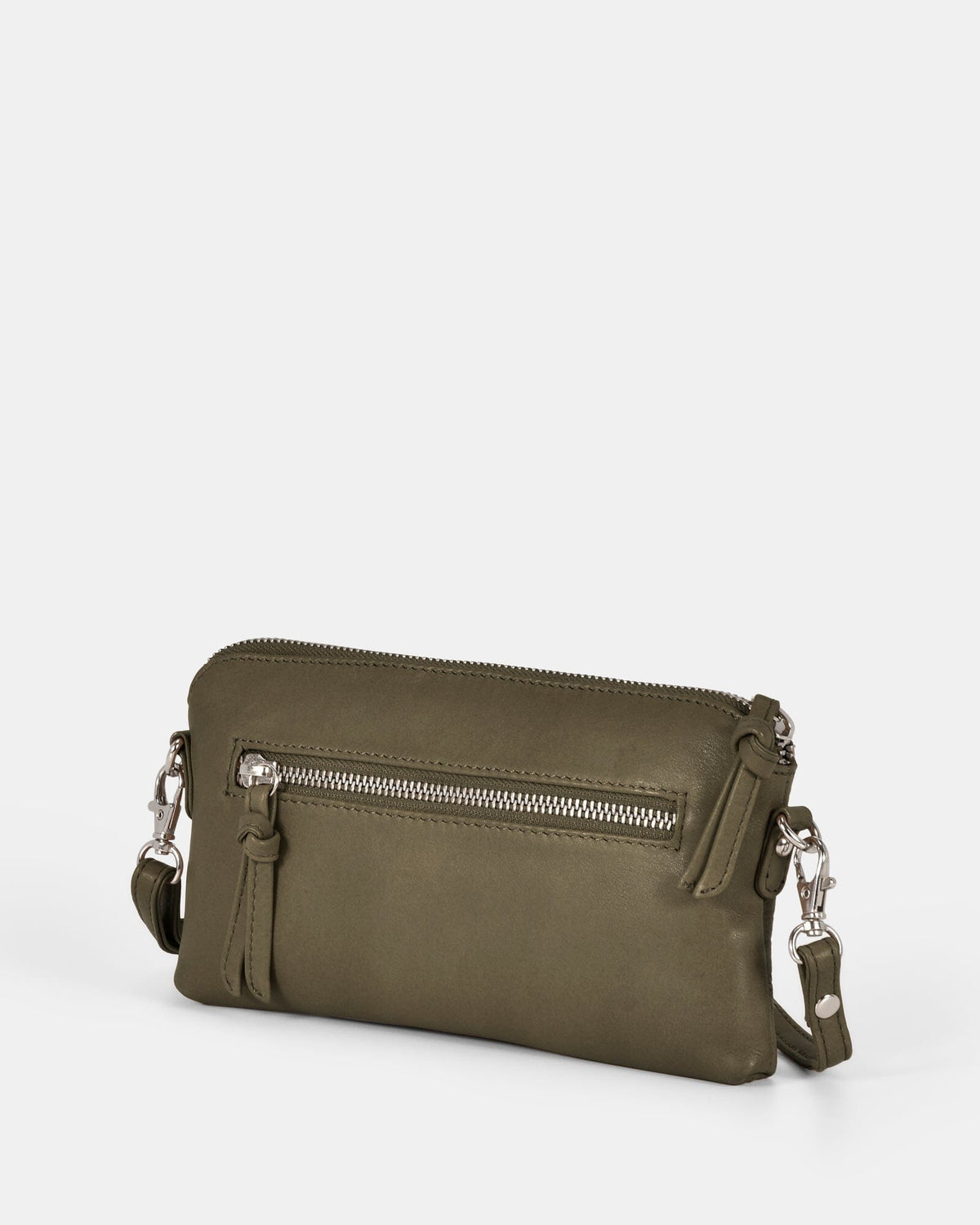 Kara Leather Crossbody Purse 2 in 1 - Olive