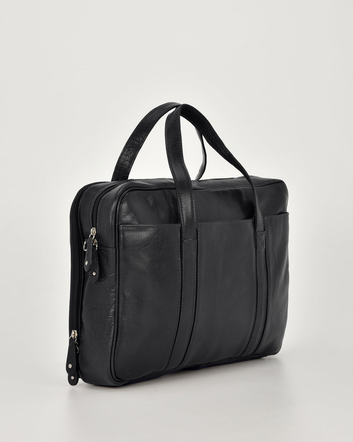 Kemp Leather Laptop Briefcase - Black
