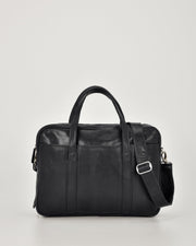 Kemp Leather Laptop Briefcase - Black