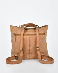 Keppel Rugged Leather Convertible Backpack-shoulder bag - 2 in 1