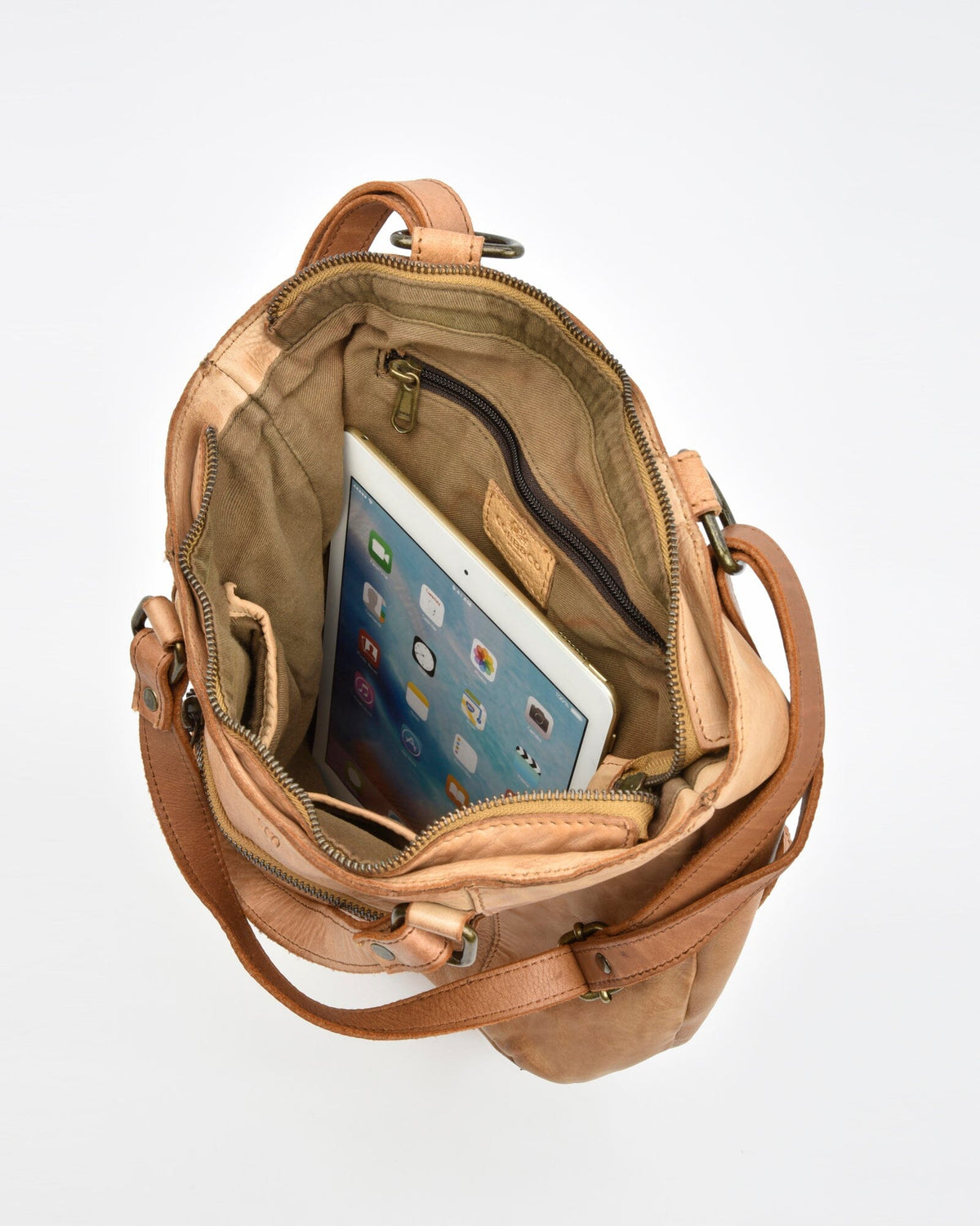 Keppel Rugged Leather Convertible Backpack-shoulder bag - 2 in 1