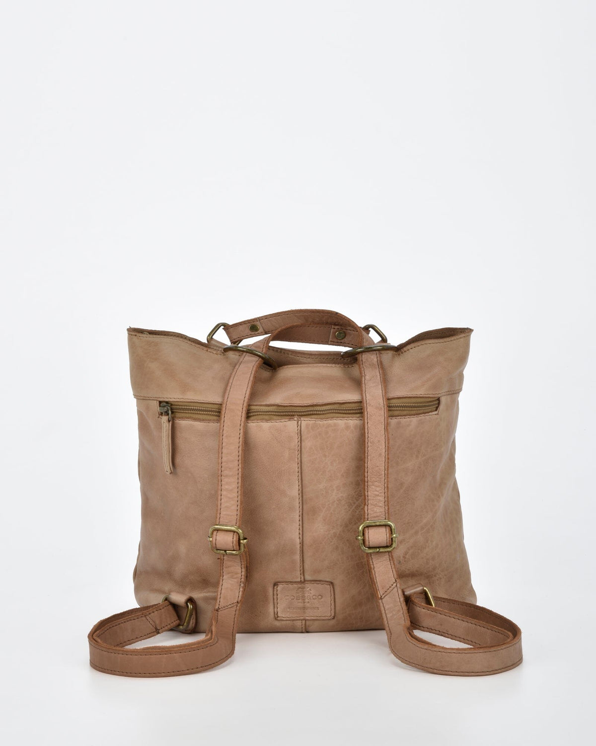 Keppel Rugged Leather Convertible Backpack-shoulder bag - 2 in 1 - Taupe