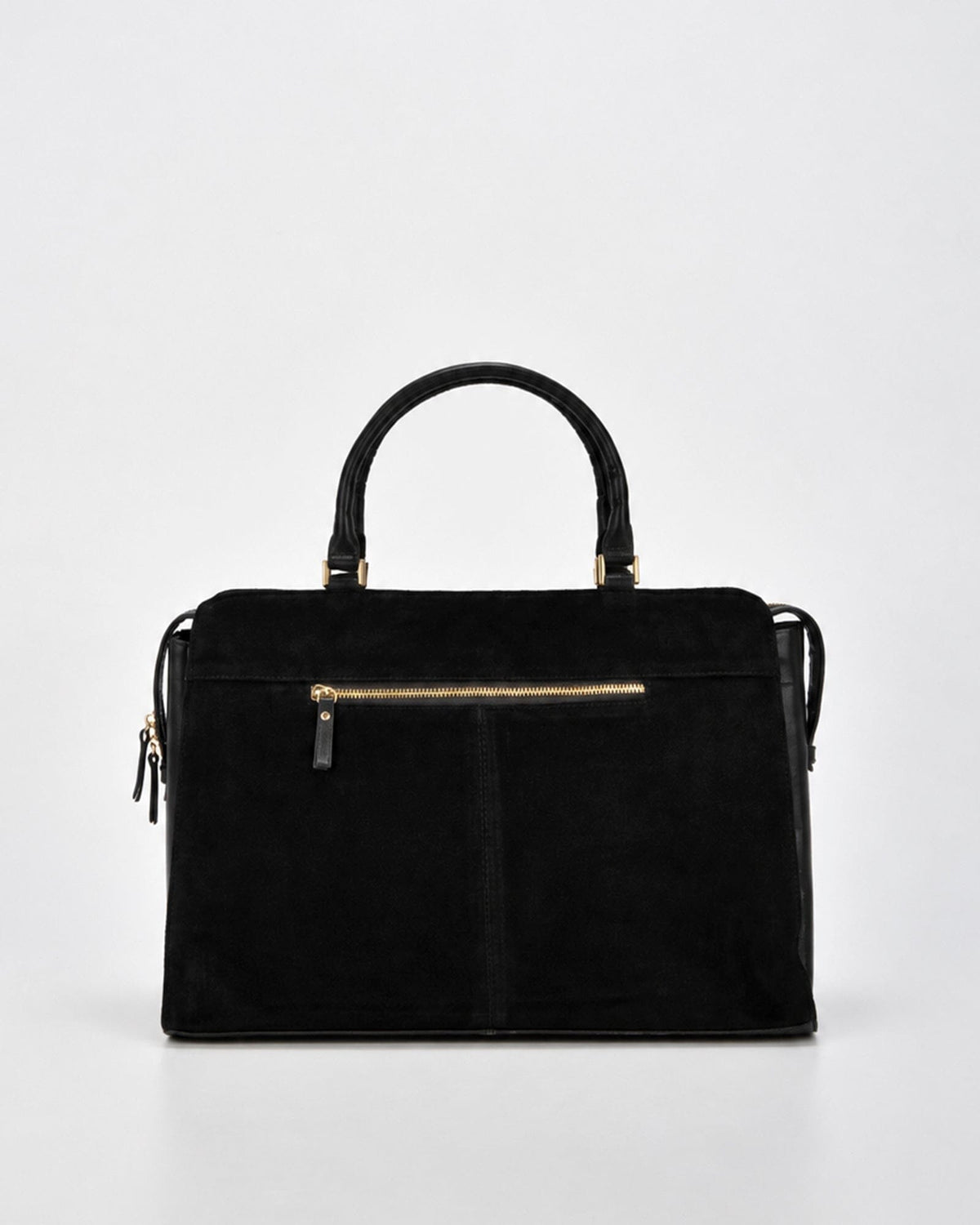 Kew Suede & Leather Business Bag - Black