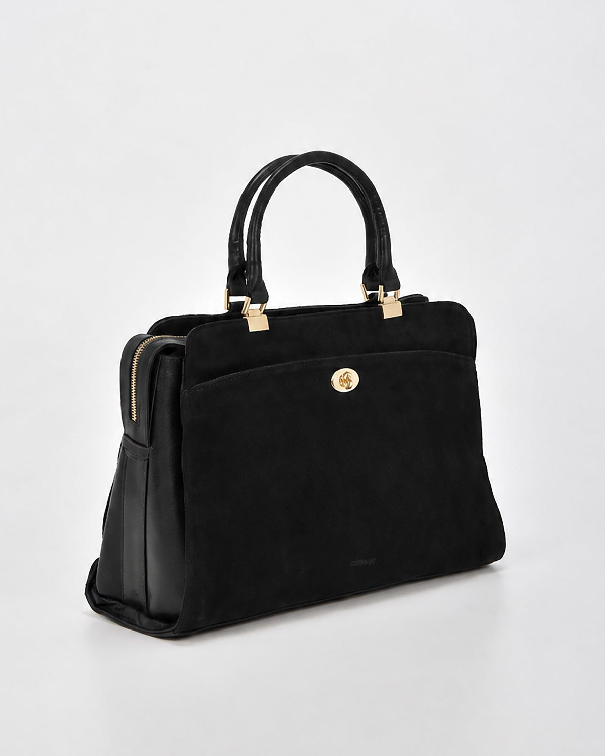 Kew Suede & Leather Business Bag - Black