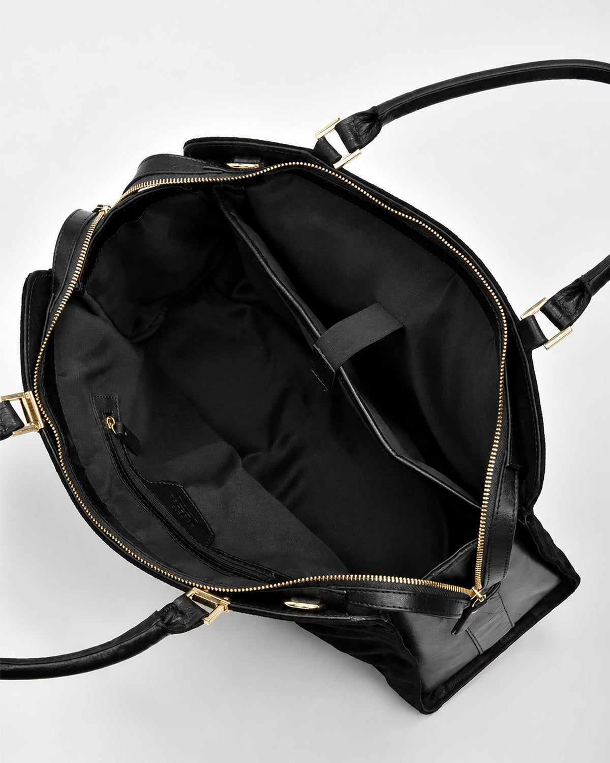 Kew Suede & Leather Business Bag - Black
