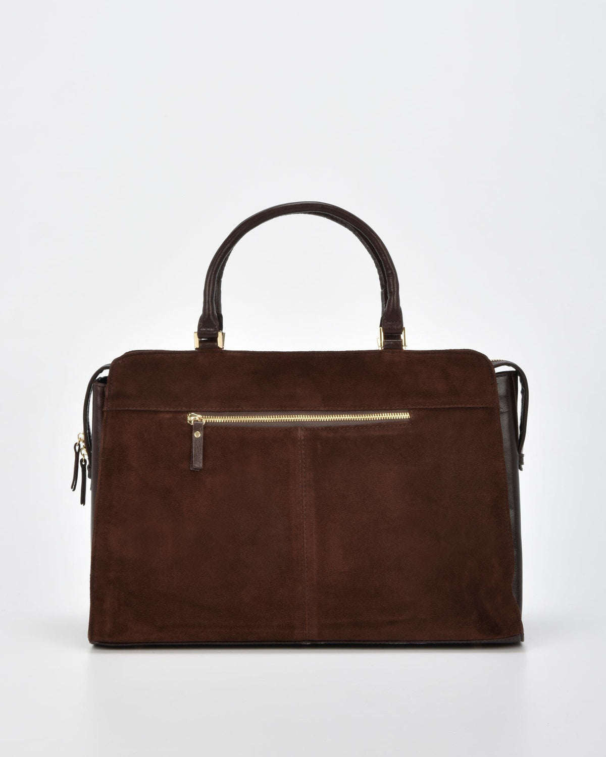 Kew Suede & Leather Business Bag - Chocolate